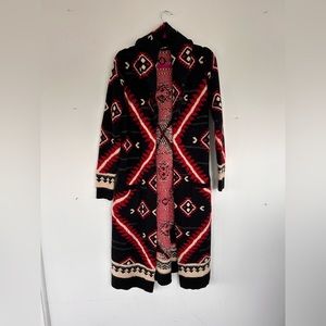 Lauren Ralph Lauren Long Cardigan Coat Black Red
Aztec Southwest Print Size M